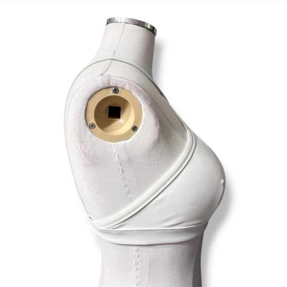 AERIE WHITE Crossed Straps Bikini Top Size Medium - Picture 3 of 7